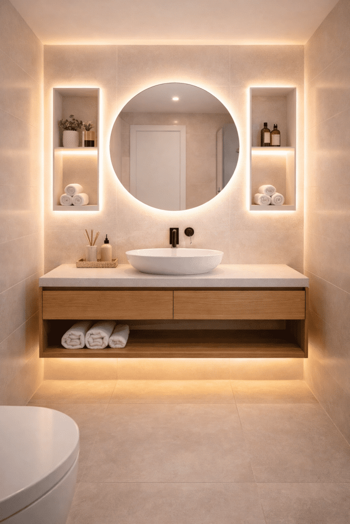 Modern Bathroom with LED Lighting