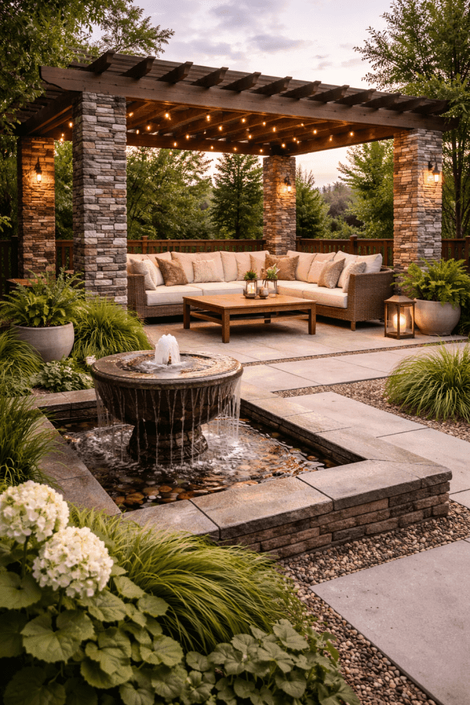 Pergola with Water Feature