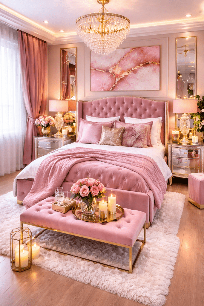 Pink Glam Bedroom Design