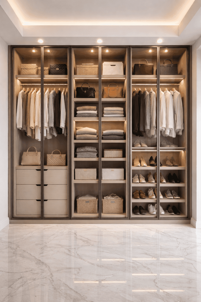 Glass Door Wardrobe Sections