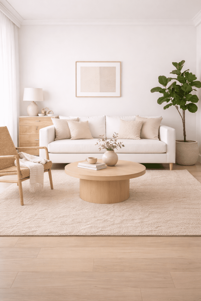 White and Natural Wood Harmony