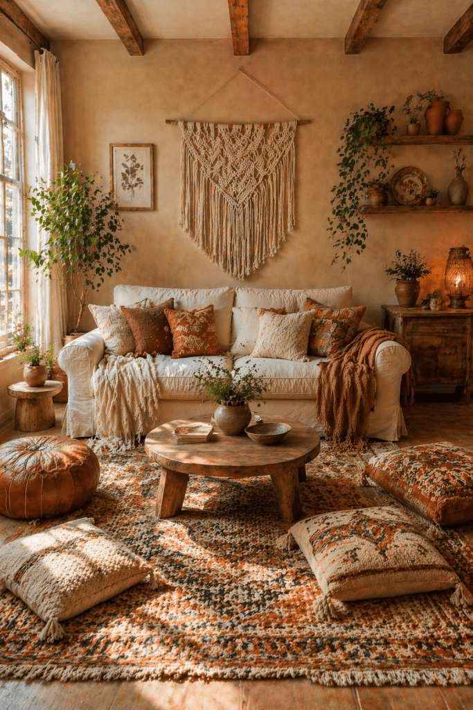 Earthy Boho Cottage Fusion Space