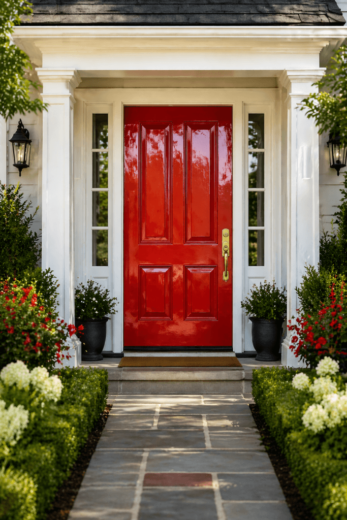 Bold Red Statement Entry Door