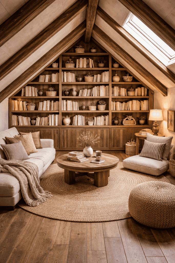 Attic Library Room Design