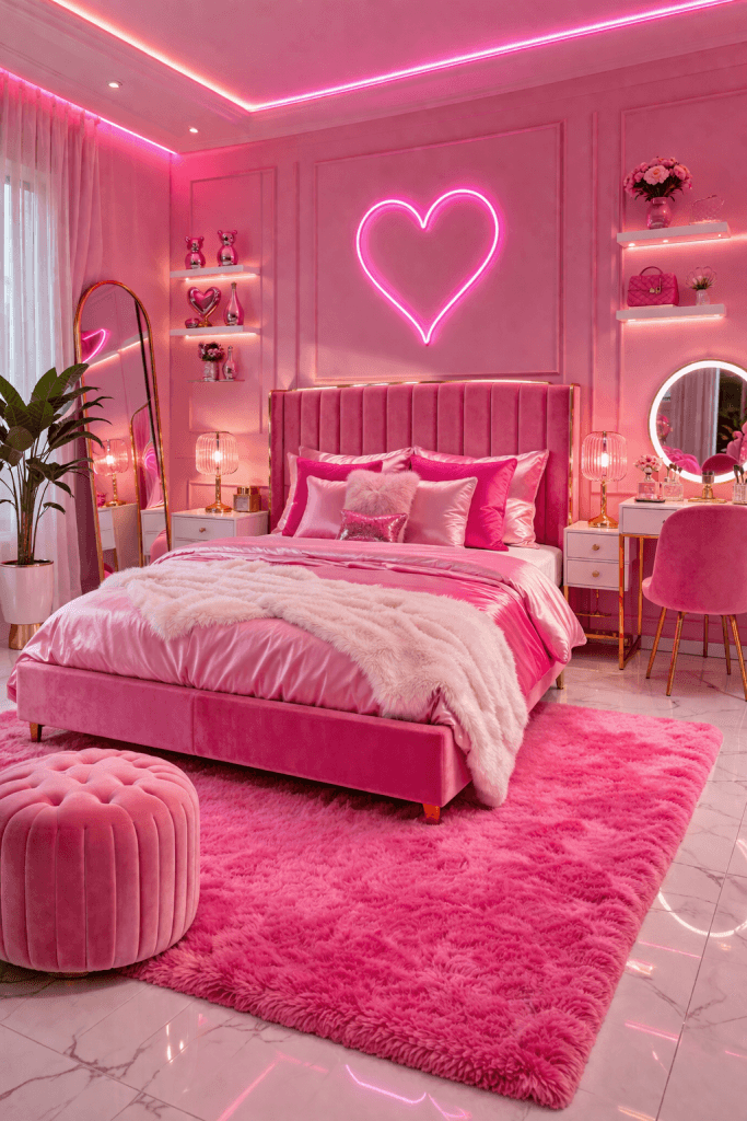 Modern Barbiecore Bedroom Theme