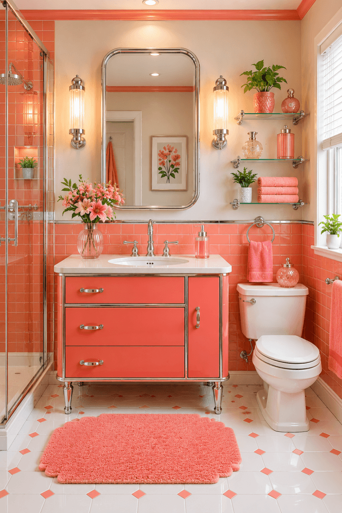 Coral Pink Bathroom