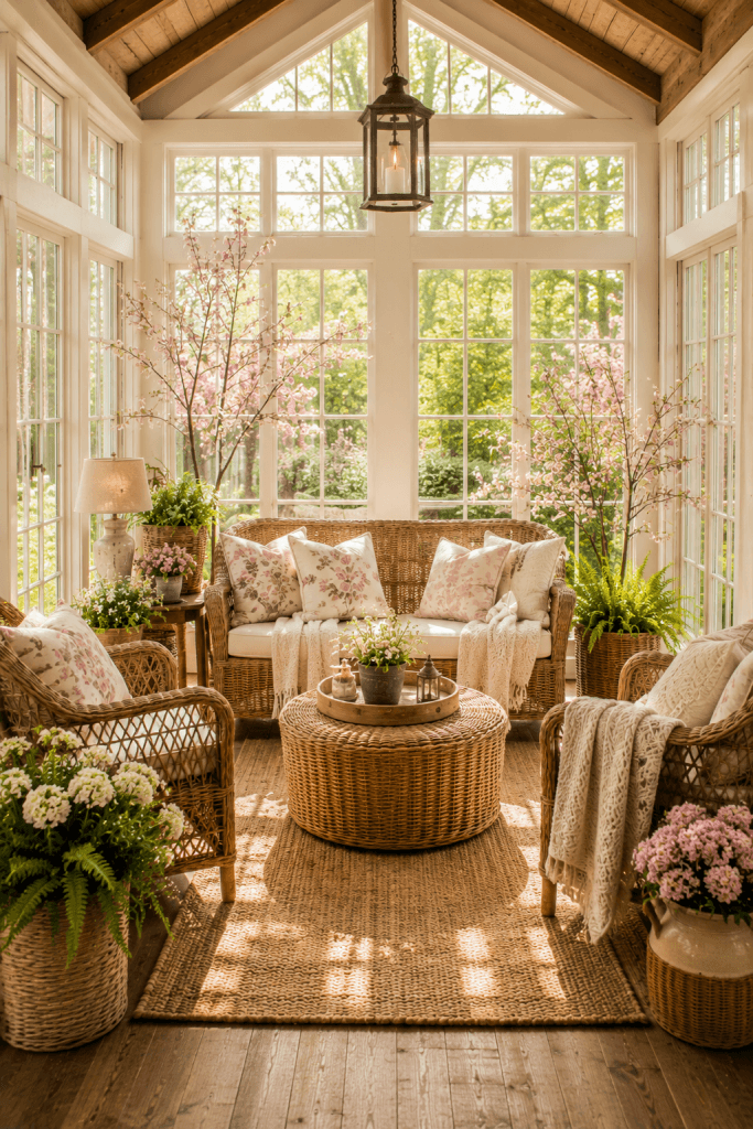 Rustic Spring Sunroom Sanctuary